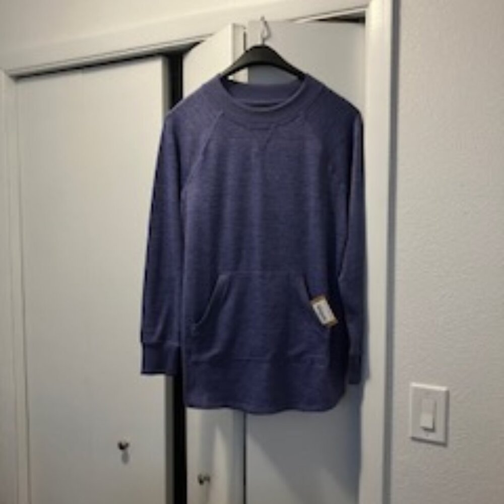 Universal Crew Neck Tunic Sweatshirt by Title Nine, Purple, Medium, NWT!!